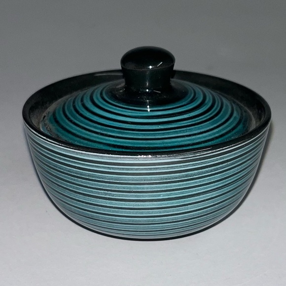 Kotobuki Japanese Small Bowl With Lid Swirl Blue 3.5”x3” EUC - Picture 1 of 4